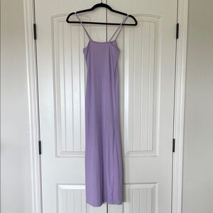 Bucket list Lilac Ribbed Slip Midi Dress- bump friendly